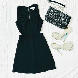 Abercrombie Black Cocktail Skater Cutout Dress